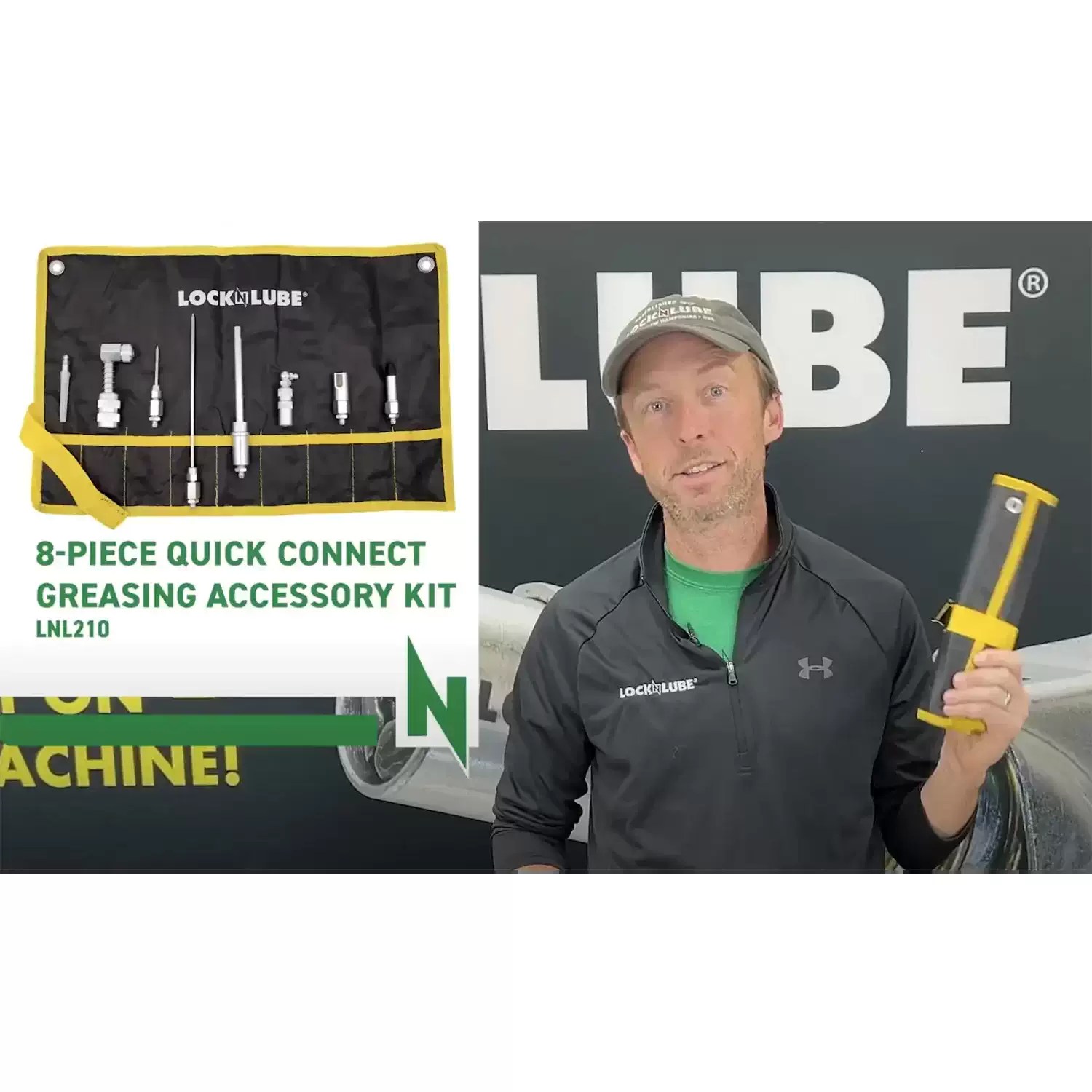 LockNLube LNL210 8PC Grease Fittings Quick-Connect Accessory Kit