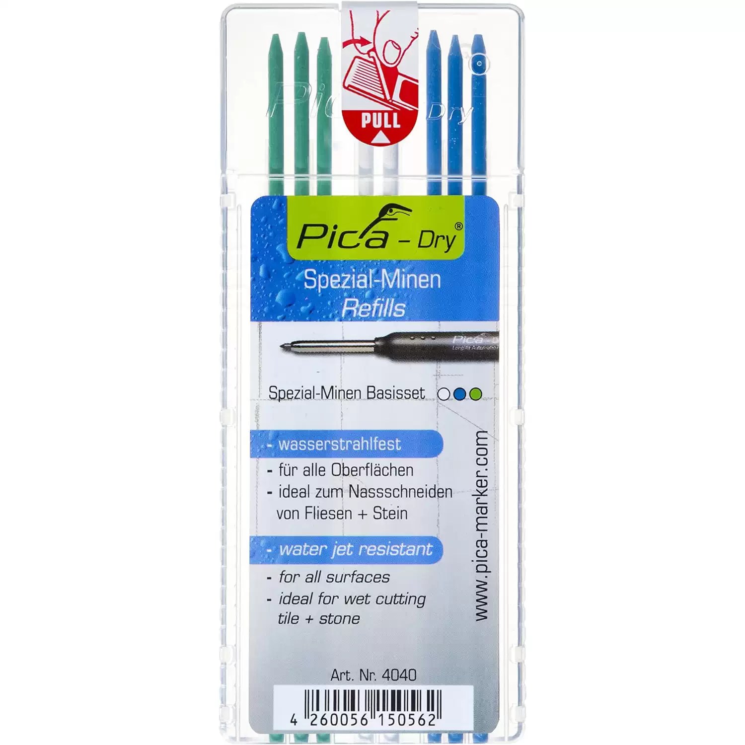Pica-Marker 4040 Pica-Dry Multi-Use Waterproof Refills 2B, 8pk