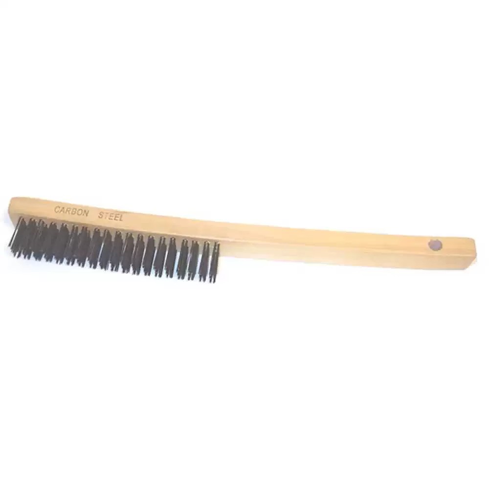 PowerWeld 85048 4x19" Carbon Steel Curved-Handle Scratch Brush
