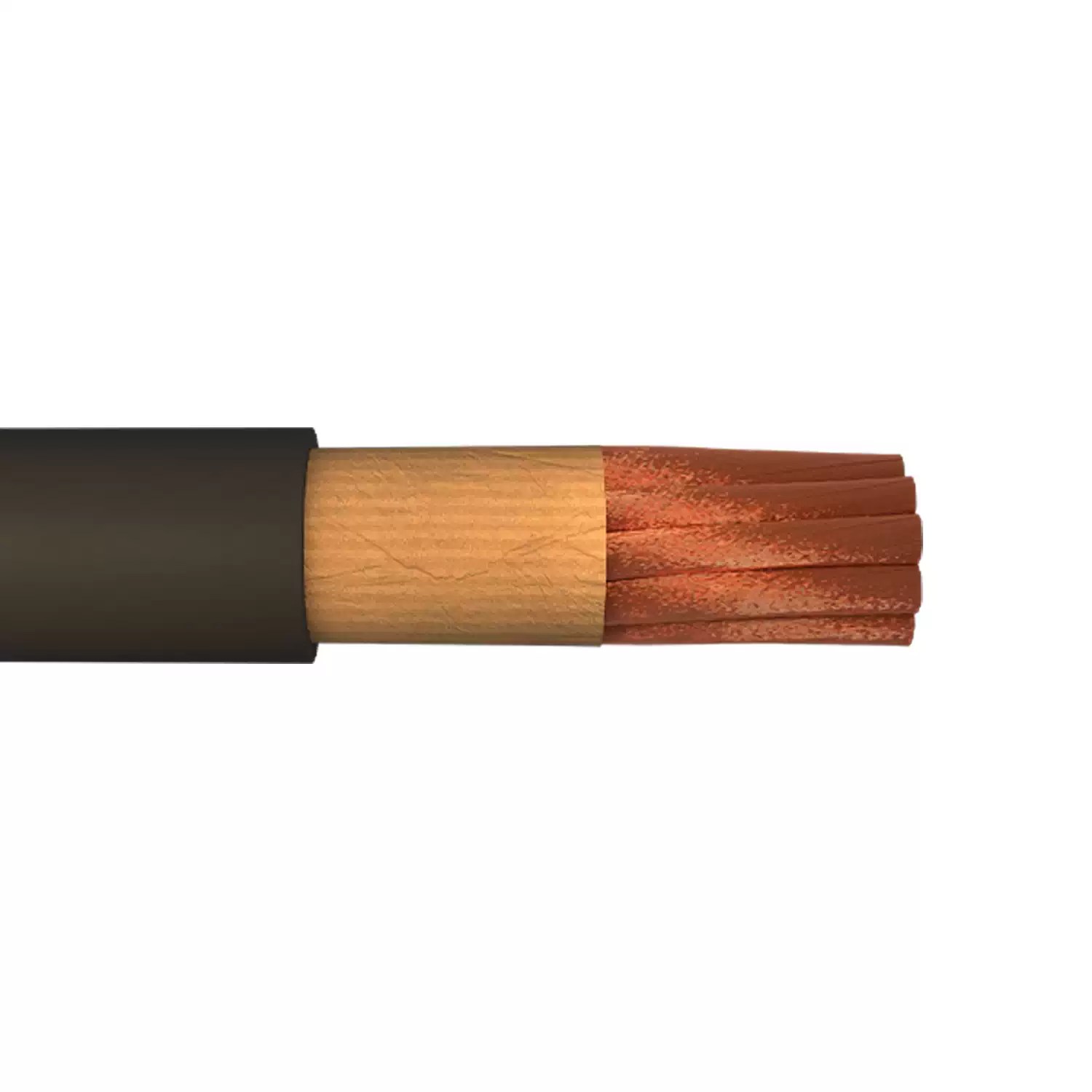 PowerWeld 2/0 By The Foot Black 600V #2/0 AWG Flex-A-Prene Welding Cable