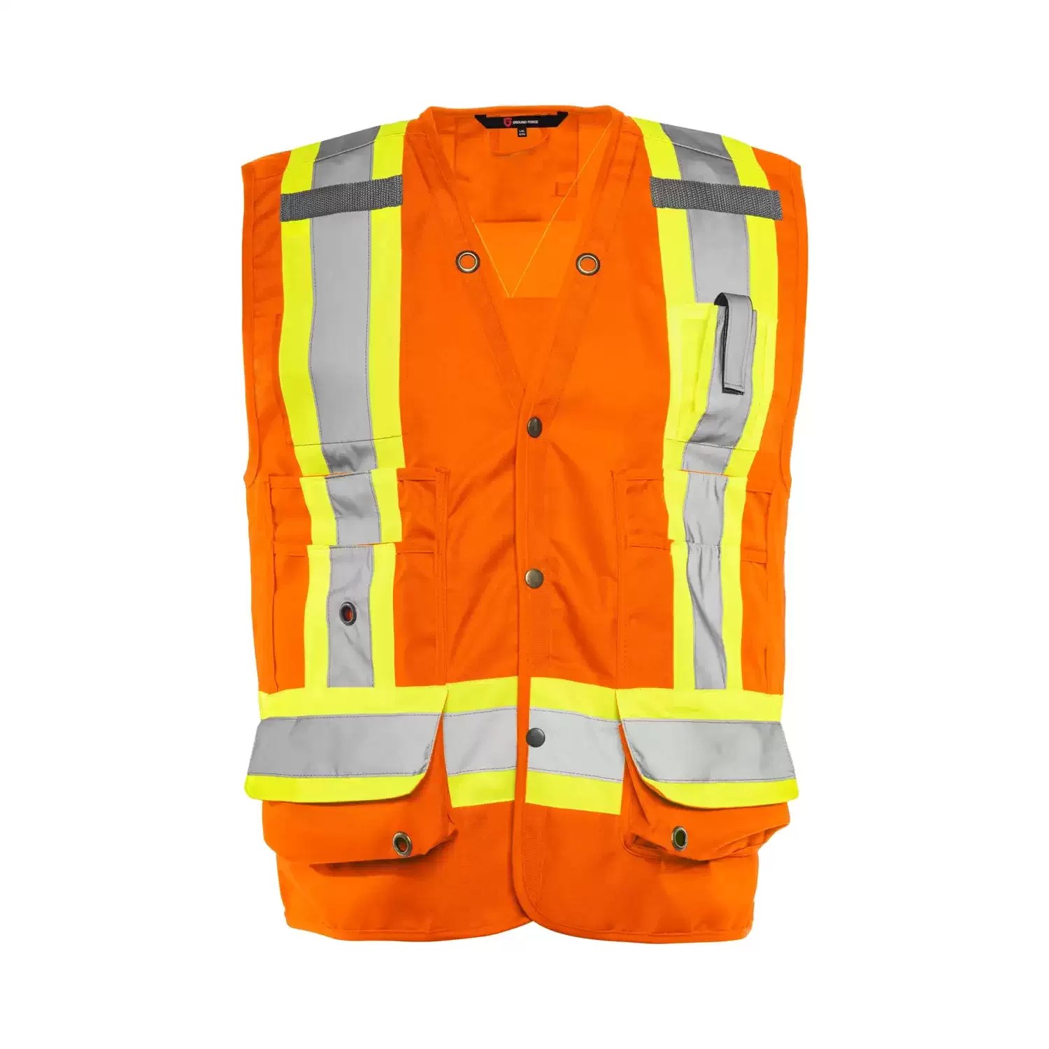 WASIP Ltd. TV20O-2XL Ground Force Double Extra Large Orange Deluxe Surveyor Vest