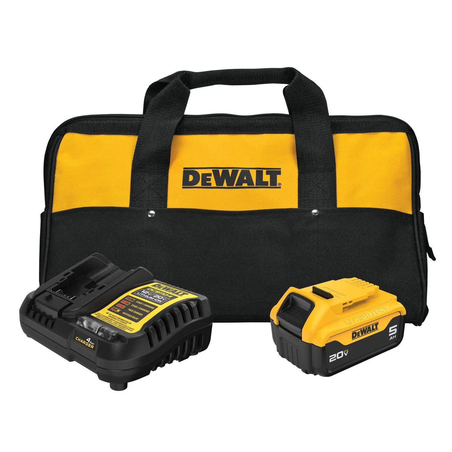 Dewalt DCB205CK 20V MAX* Battery and Charger Kit with Bag, 5.0Ah