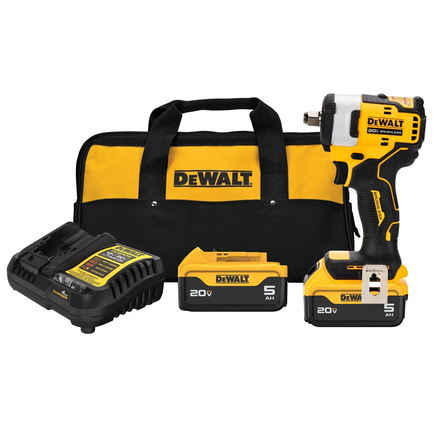 Dewalt DCF911P2 20V MAX* 1/2 in. Cordless Impact Wrench with Hog Ring Anvil Kit