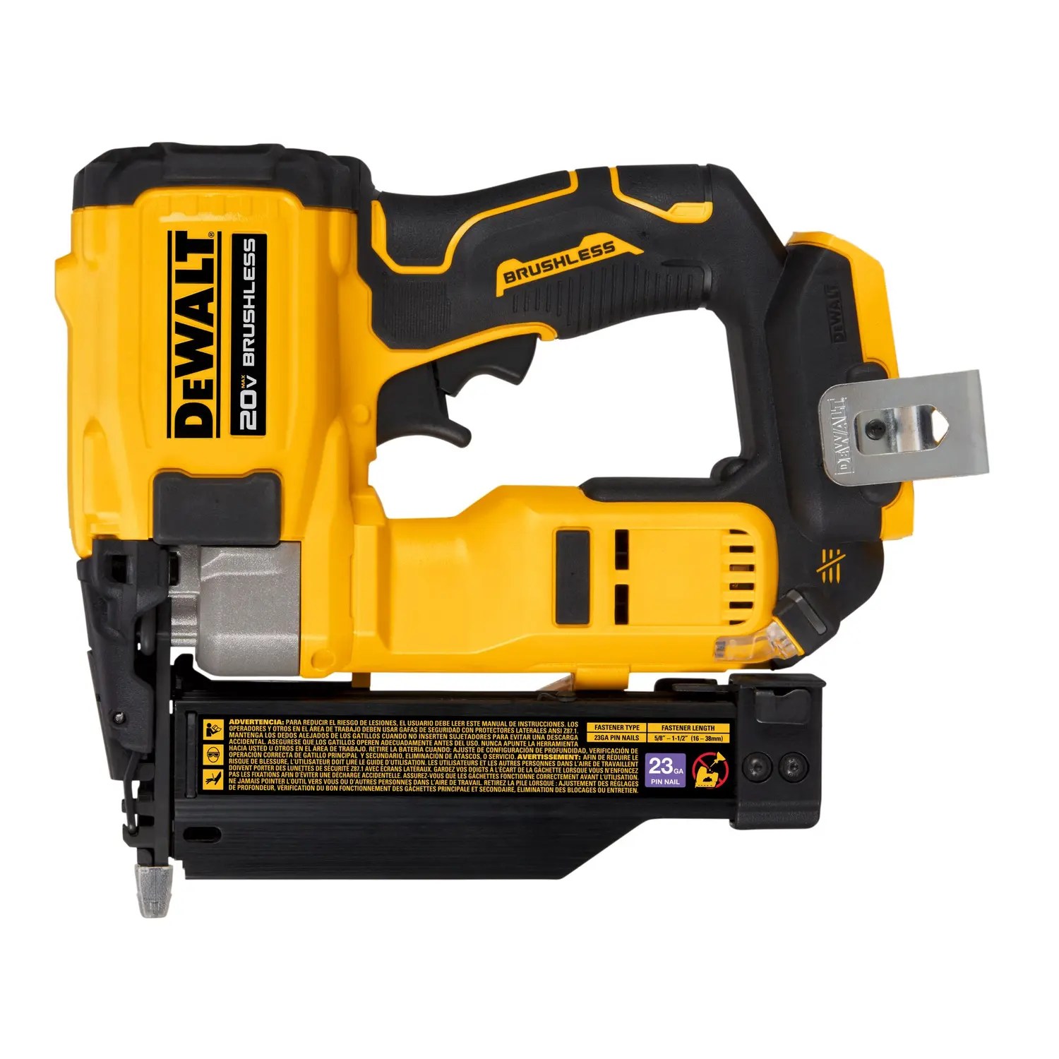 Dewalt DCN623B Atomic Compact Series 20V MAX* Brushless Cordless 23 Ga. Pin Nailer (Tool Only)
