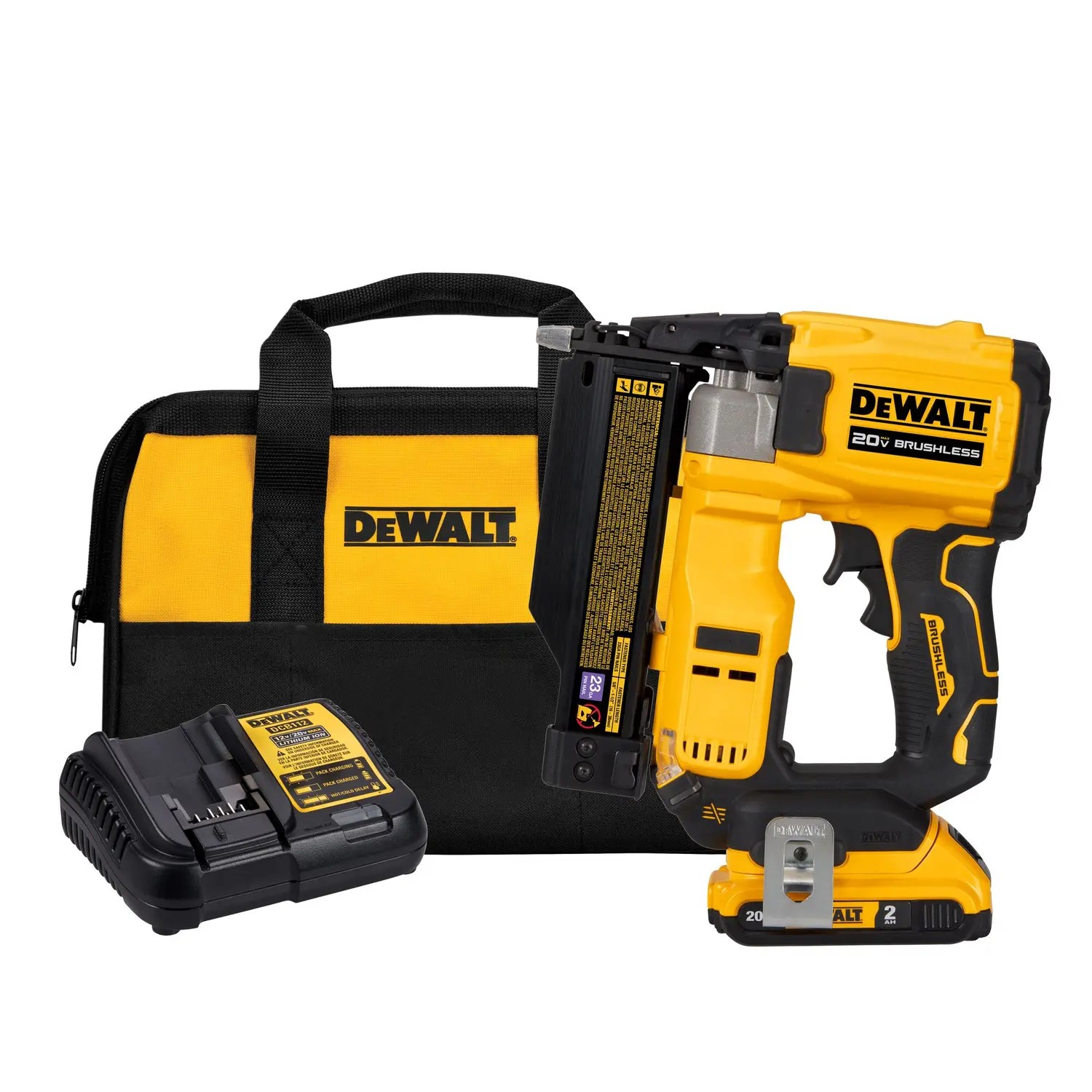 Dewalt DCN623D1 Atomic Compact Series 20V MAX* Brushless Cordless 23  Guage Pin Nailer Kit