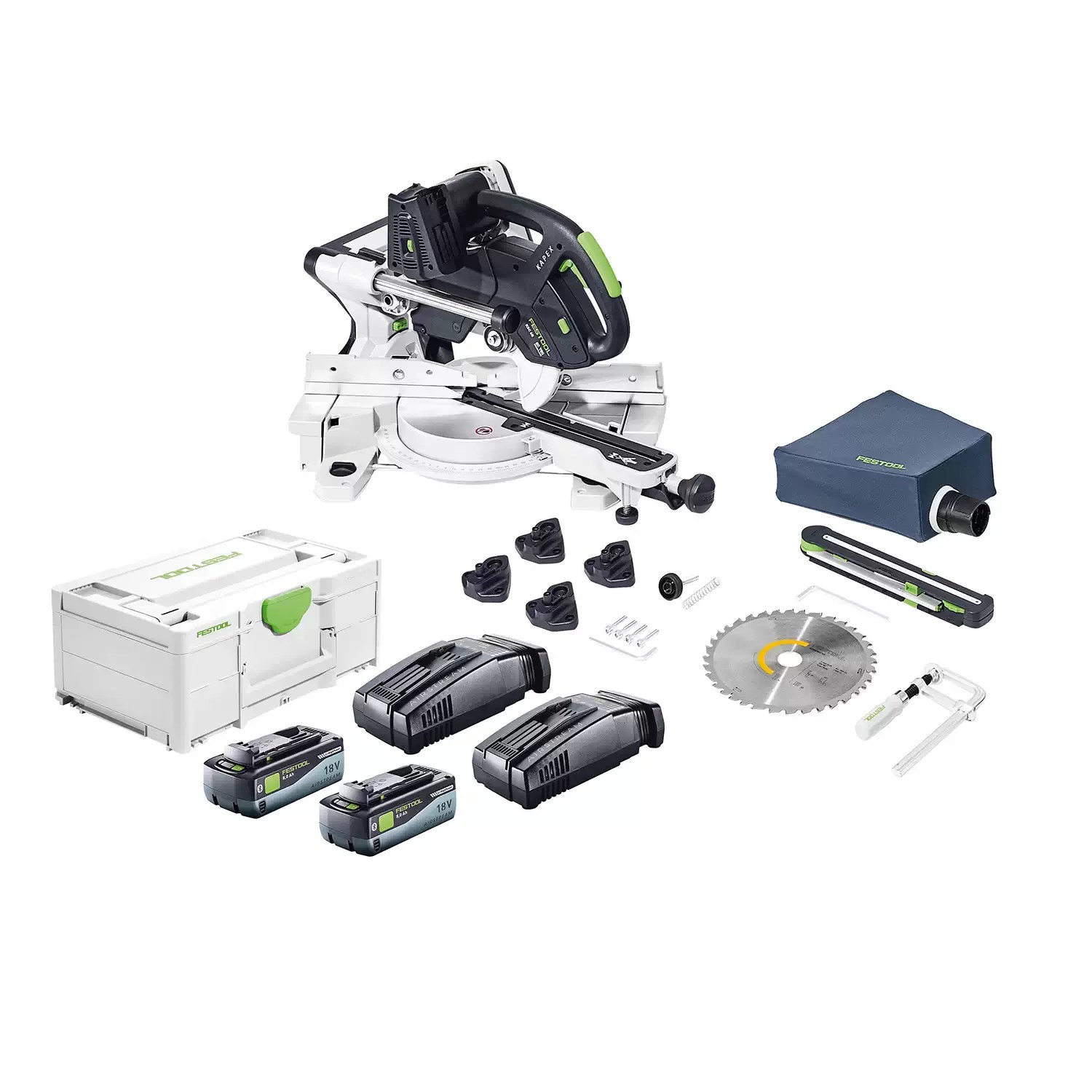 Festool 579356 8-1/2" Cordless Sliding Compound Miter Saw KAPEX KSC 60 EB 8,0 I-Plus US Plus Energy Set Combo Limited Quantities