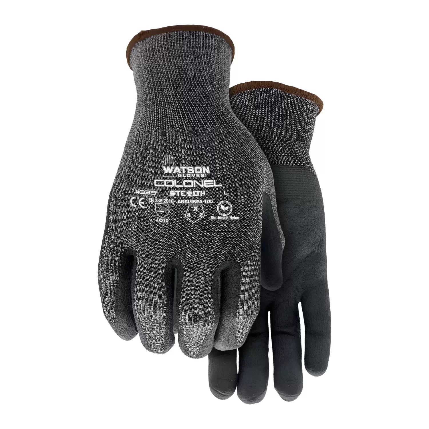 Watson 333L Stealth Colonel Large (L, LG) Nitrile Coated Nylon Gloves