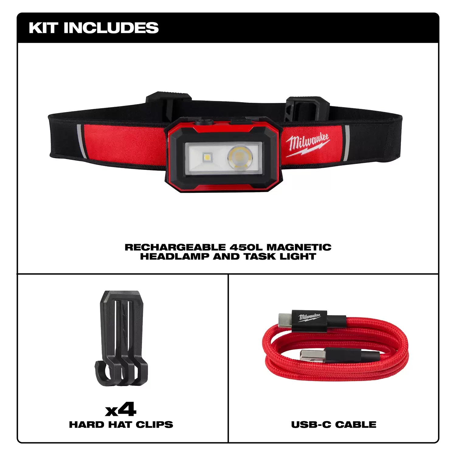 Milwaukee 2012R Rechargeable Magnetic Headlamp & Task Light