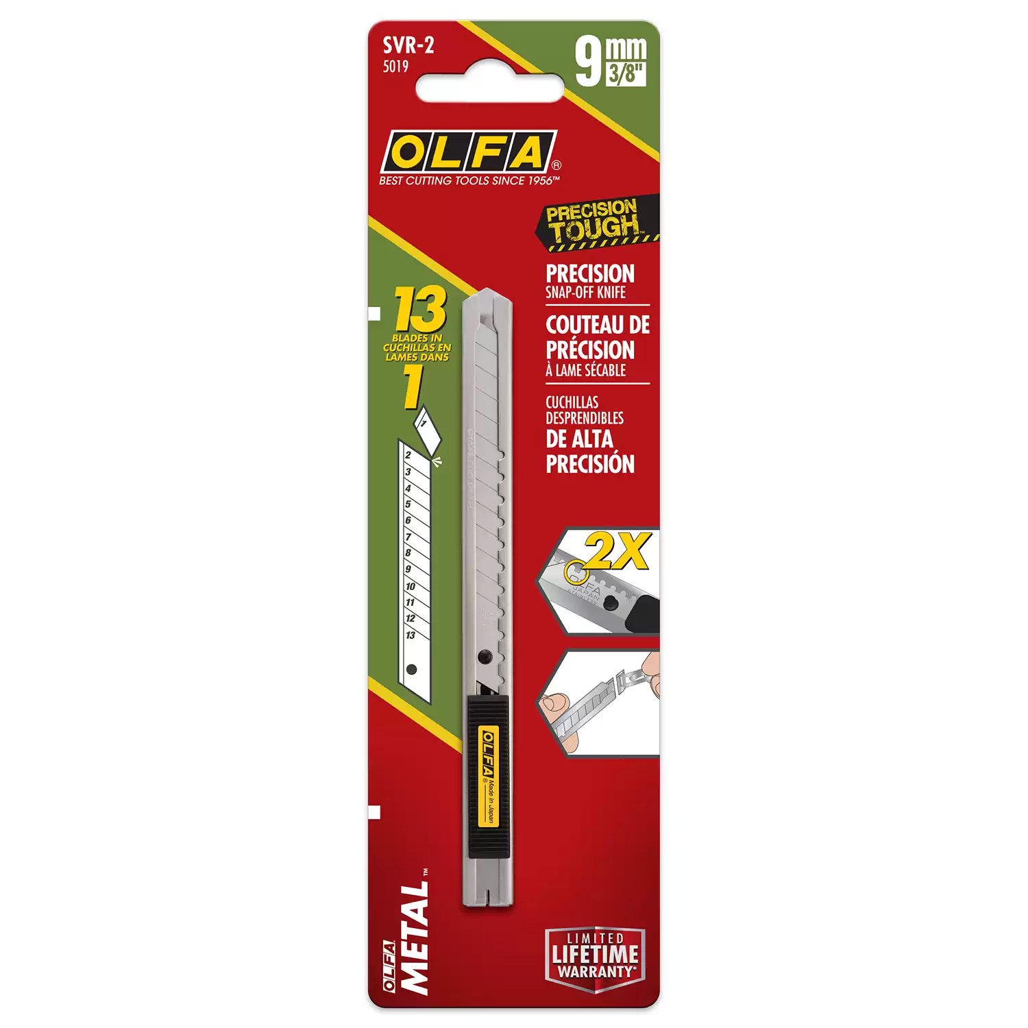 OLFA SVR-2 9mm Stainless-Steel Auto-Lock Precision Utility Knife