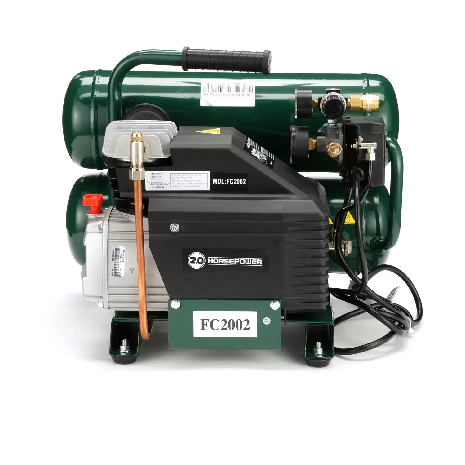 Rolair FC2002 The Bull 4.3 Gallon Portable Air Compressor 2 HP 115V