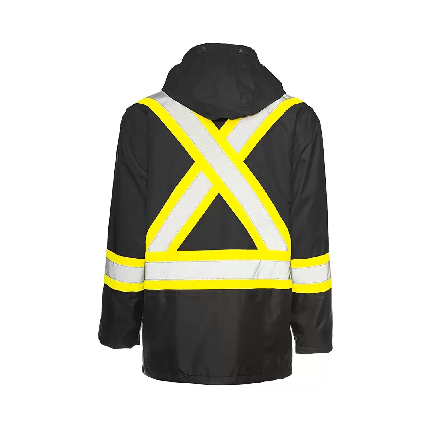 WASIP RJ90K-XL Ground Force Safety Size Extra Large Hi-Vis Black Rain Jacket