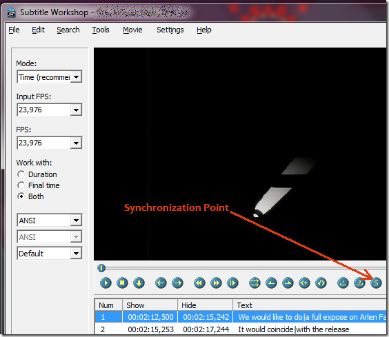 Video und kommentar in den workshop laden 3. Subtitles Sync With Subtitle Workshop