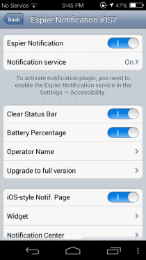 Get ios 7 notification center on android with this espier app