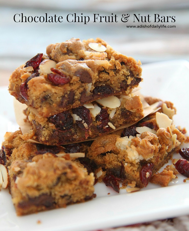 Toll House Cookie Dough Recipe Choc Chip Fruit &amp; Nut Bars