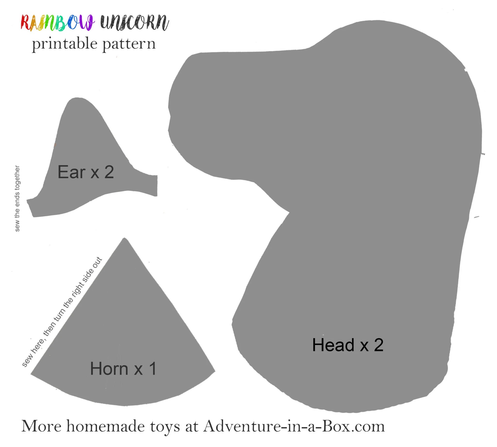free printable unicorn hobby horse pattern adventure in a box