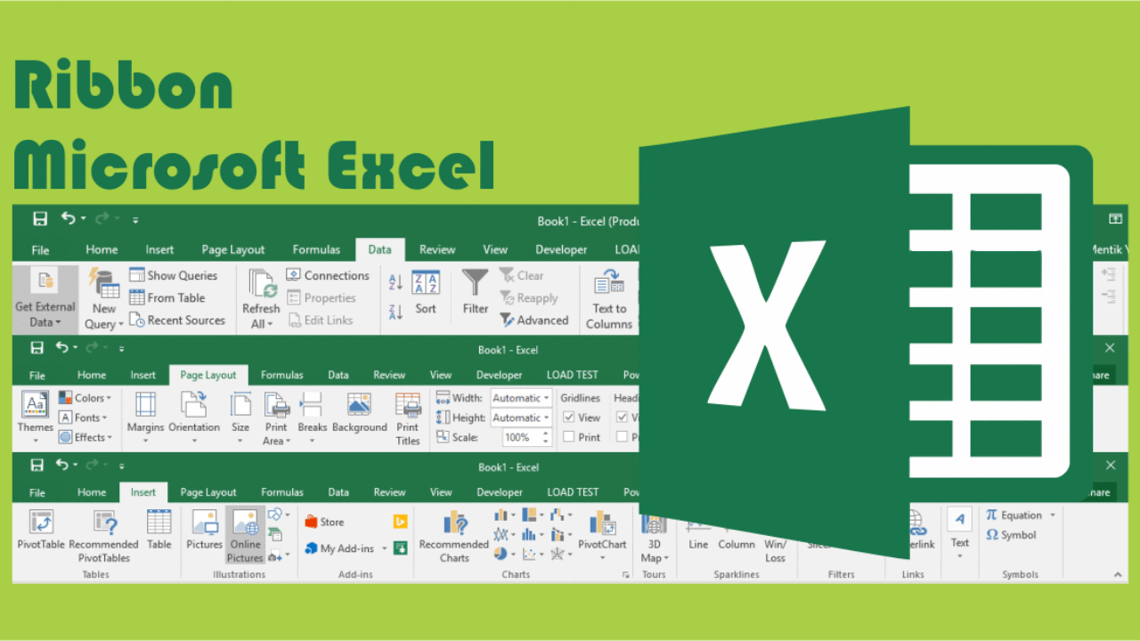 Tik Tab Ribbon Microsoft Excel Selanjutnya Tab Menu yaitu beberapa menu induk yang membawahi banyak mnu yang nanti kita sebut dengan Ribbon menu.