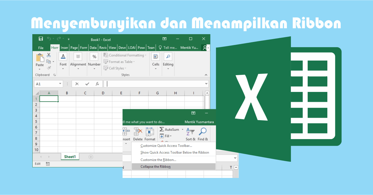 ✓ yuk kita simak penjelasan selengkapnya berikut ini. Cara Menampilkan Ribbon Excel Fasrright