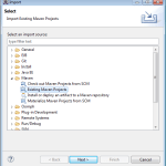 import existing maven project into workspace
