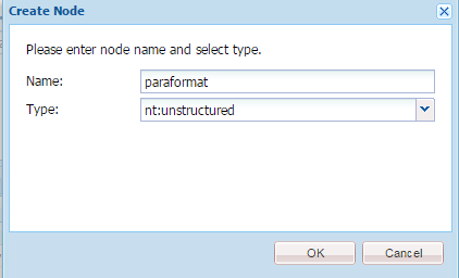 create paraformat node for rte pluging in touch ui aem 6