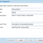 create component aem dialog