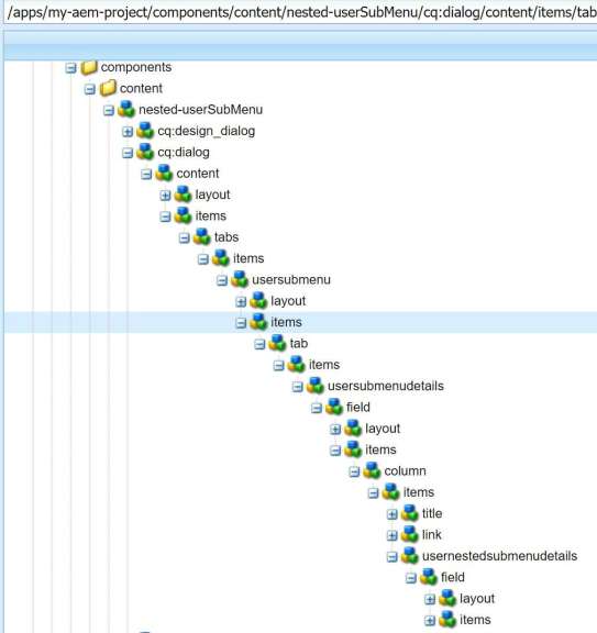 nested-multifield-jcr-structure