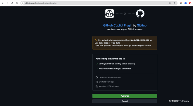 authorize github copilot