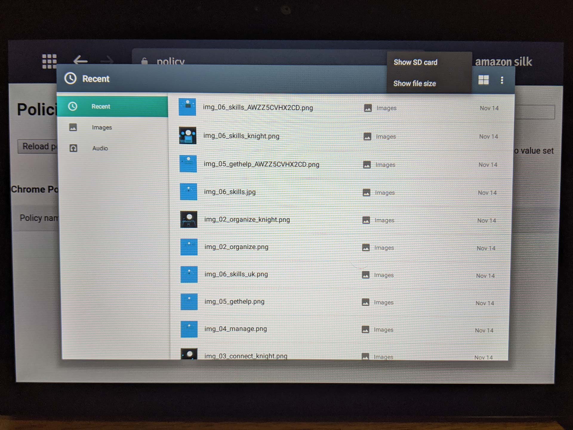 How to access a File Browser and Internal Storage on an Amazon