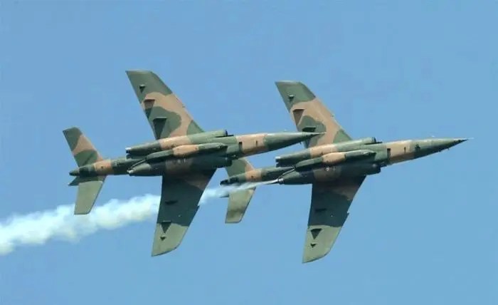 NAF airstrikes decimate ISWAP terrorists, destroy arms depot in Borno