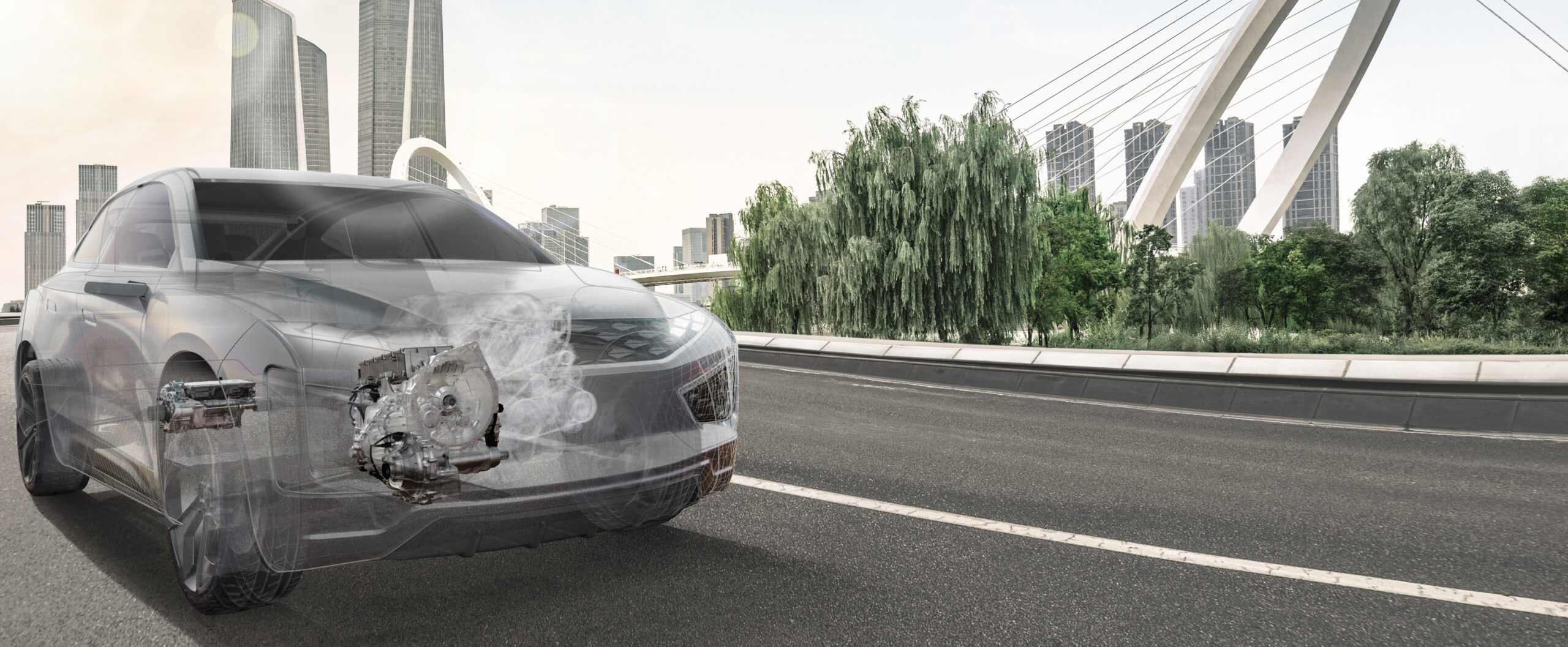 Magna's flexible DHD Duo Hybrid drive can be paired with any customer platform.