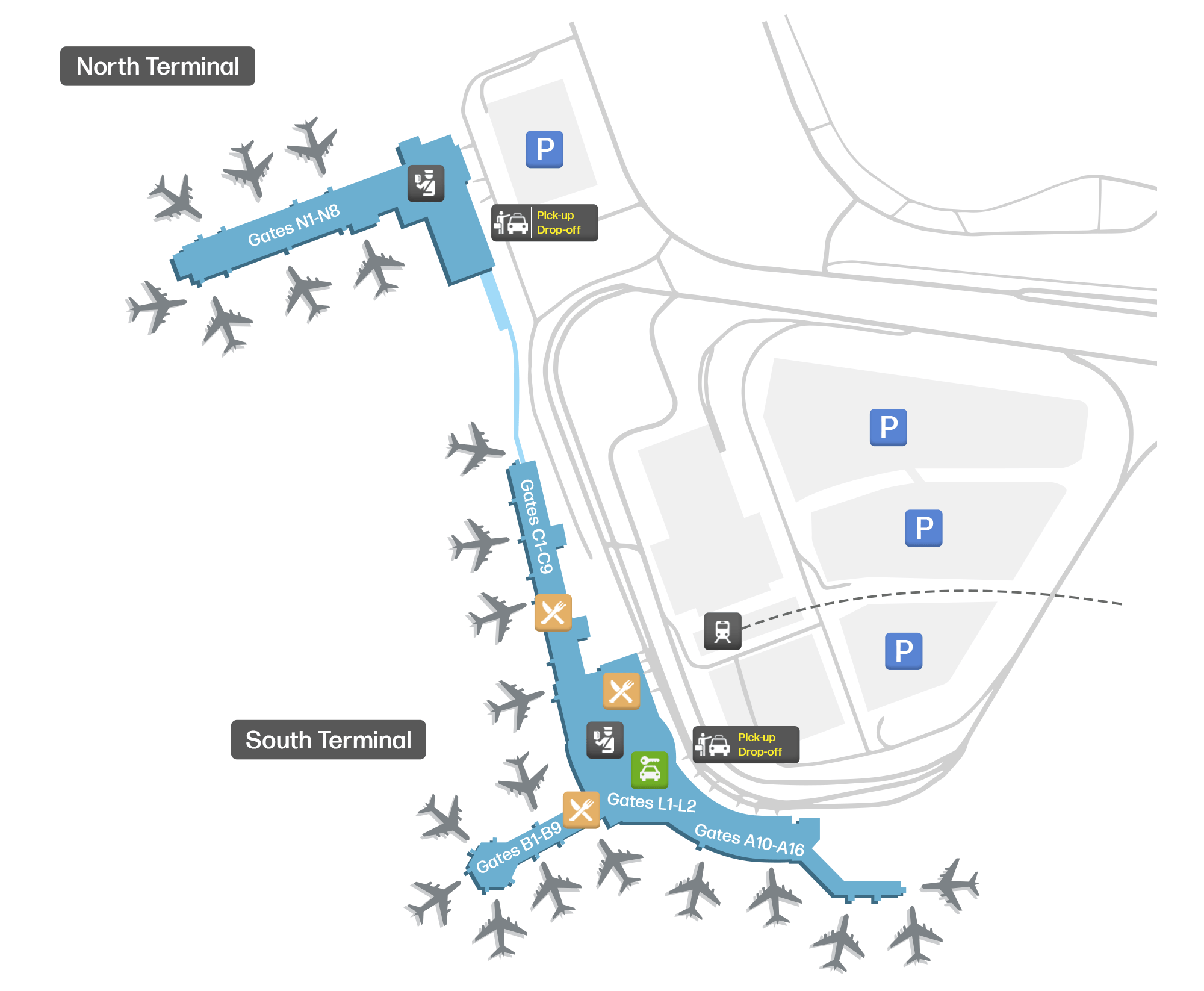 Map Of Ted Stevens Anchorage Airport ANC Terminal Map Airportmaps Com ANC Large 