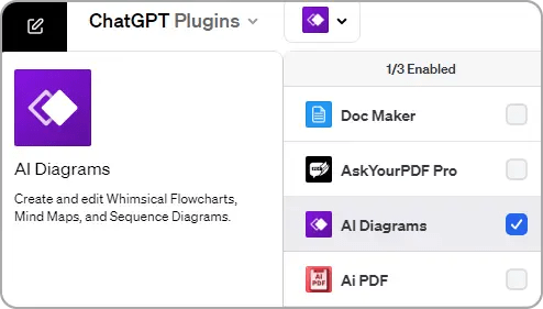 AI Diagrams 플러그인의 선택