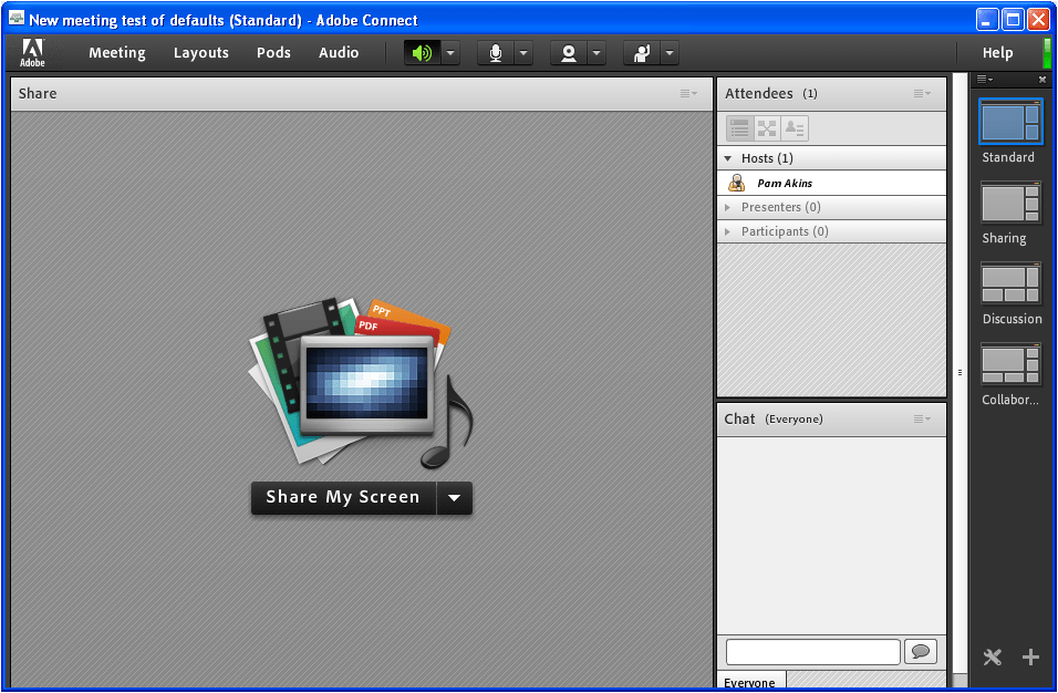 Template Choices Adobe Connect Ala Support