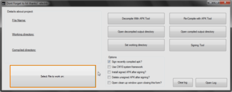 y compilar aplicaciones de Android GUI APK Tool for