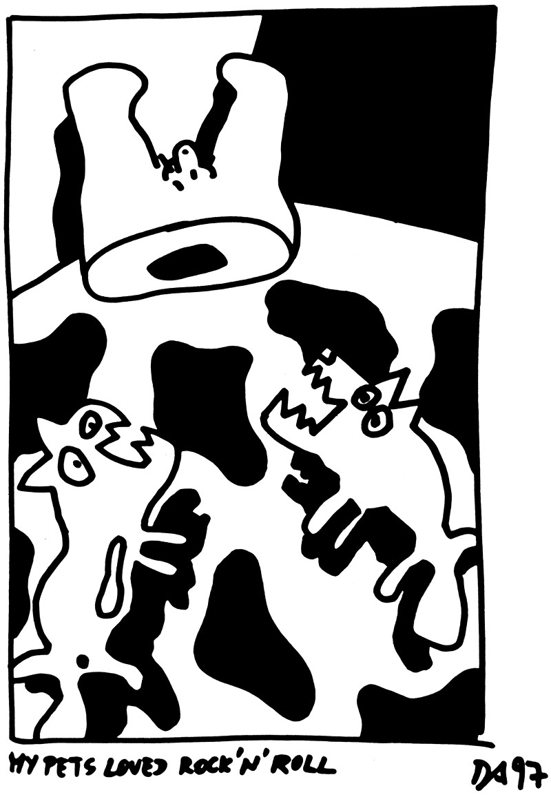my pets loved rock’n’roll | Tusche, 110x160cm. Papier