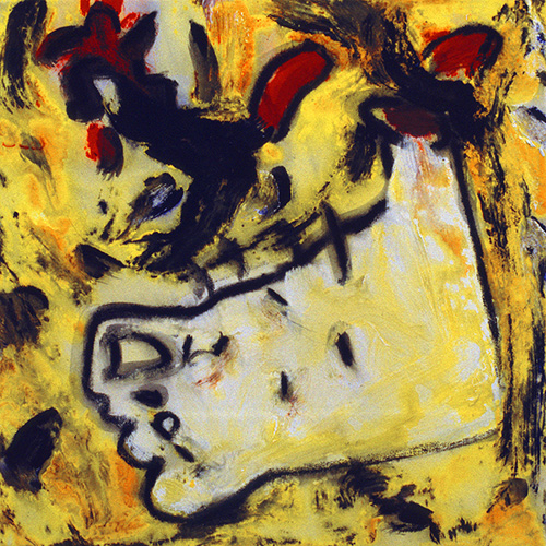 my right foot | Acryl/Kohle, 40x40cm, Leinwand