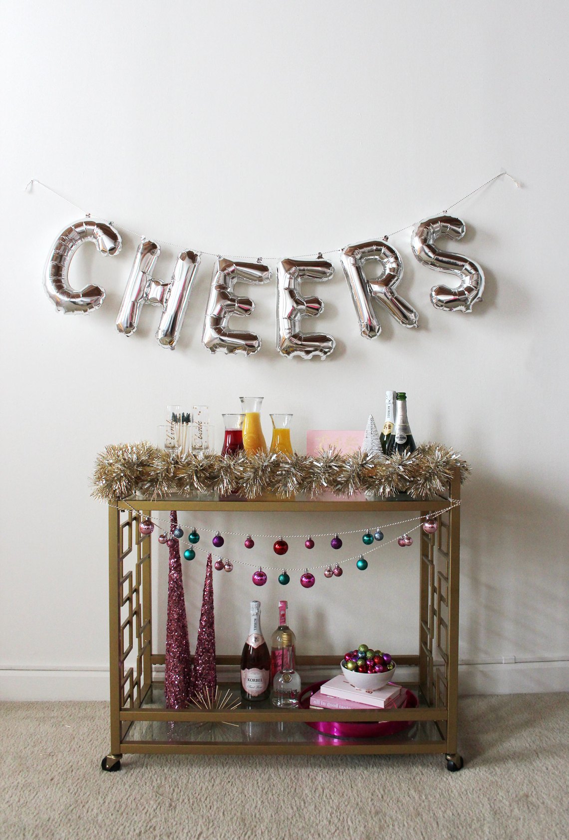 Christmas Morning Mimosa Bar Cart | Alexandra Adams