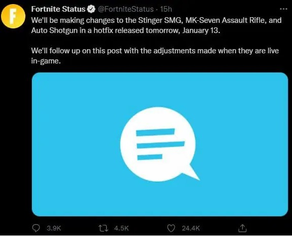 Fortnite Hotfix Update Patch Notes Jan 13 2022 AlfinTech Computer On Twitter Epic Games 
