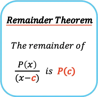 the remainder theorem practice problems
