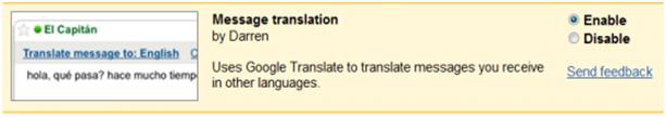 Message ranslation in Gmail