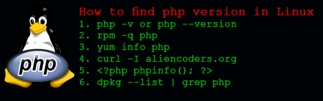 how to find php version in linux