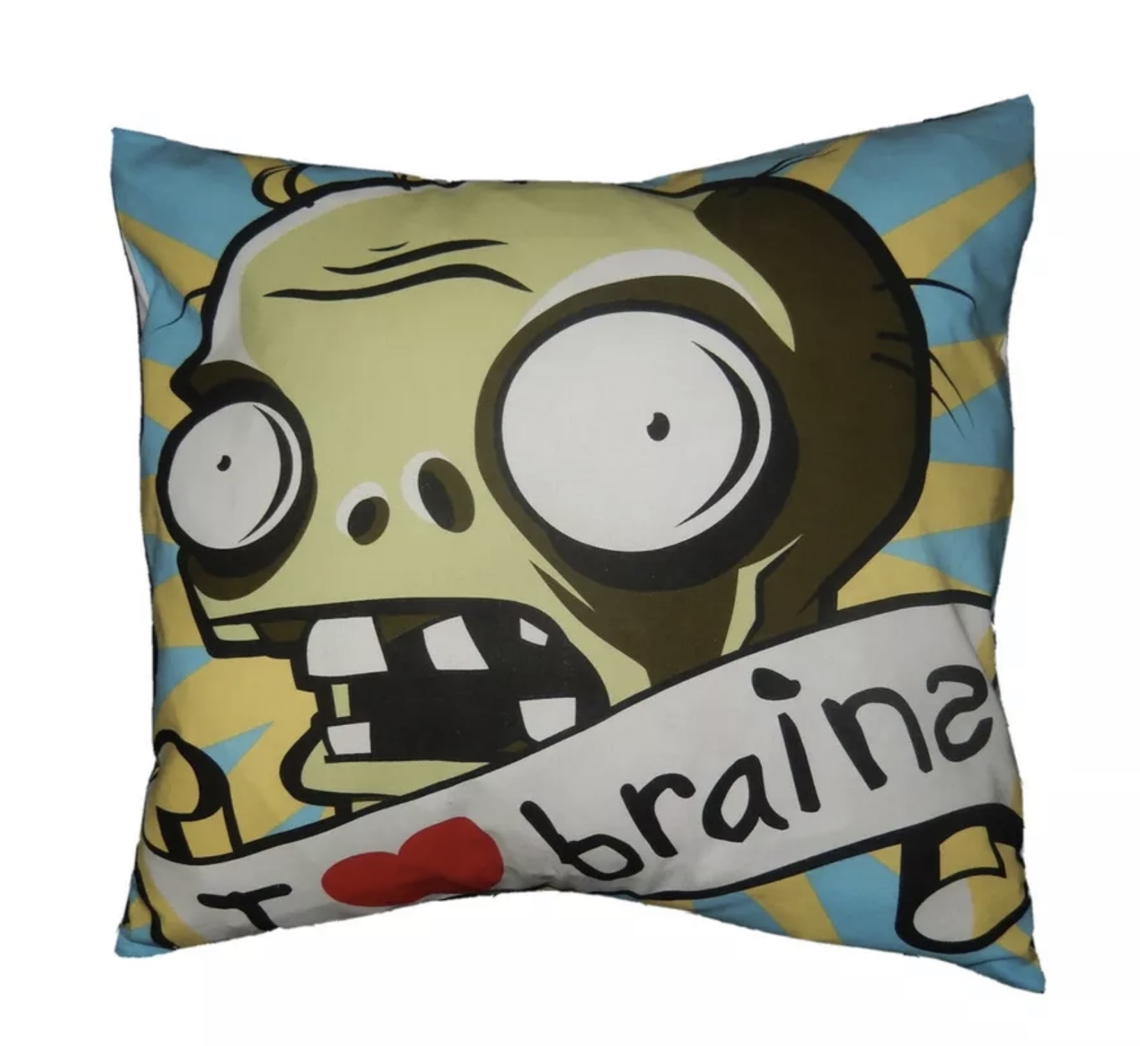 Plants vs Zombies Cushion I love Brainz - Handmade by Alien Couture
