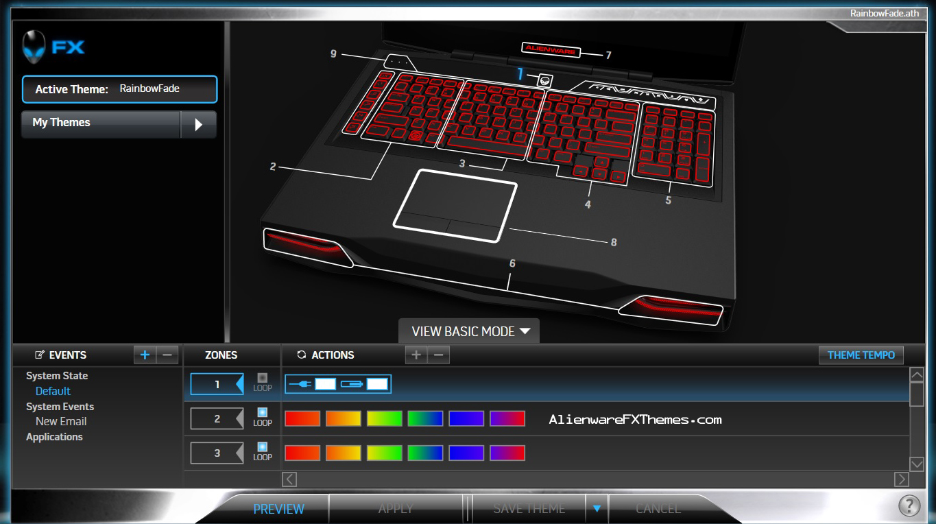Rainbow Theme By Mastin Alienware M18x Fx Theme - Alienware Fx Theme