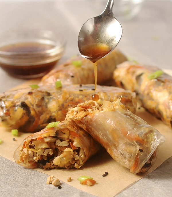 Baked Rice Paper Rolls