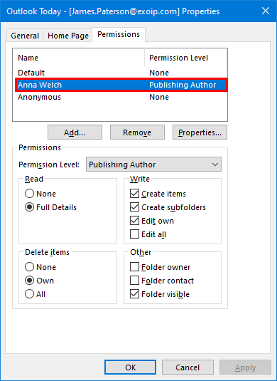 Export mailbox folder permissions to CSV file (2) Export mailbox folder permissions to CSV file (2)