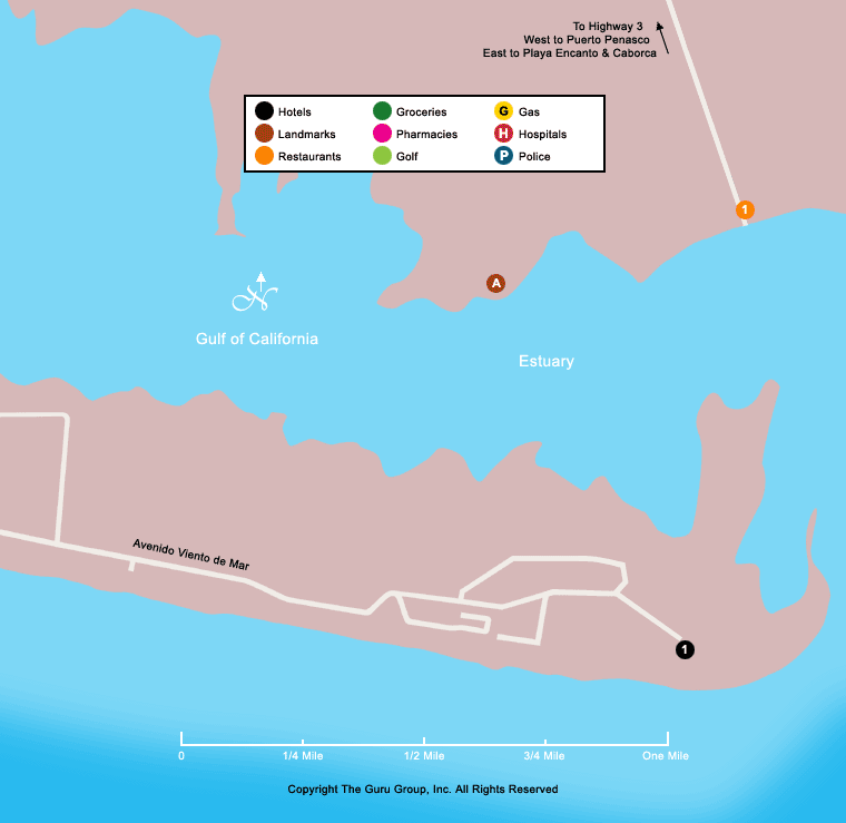 Map Of Rocky Point Mexico Las Conchas Rocky Point Map 8 Lc 3 
