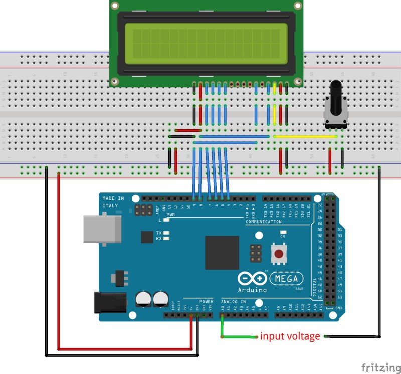 Digital Voltmeter Using Arduino 16x2 Lcd Iot Projects Ideas - Premium Ocean Background Gallery - Desktop