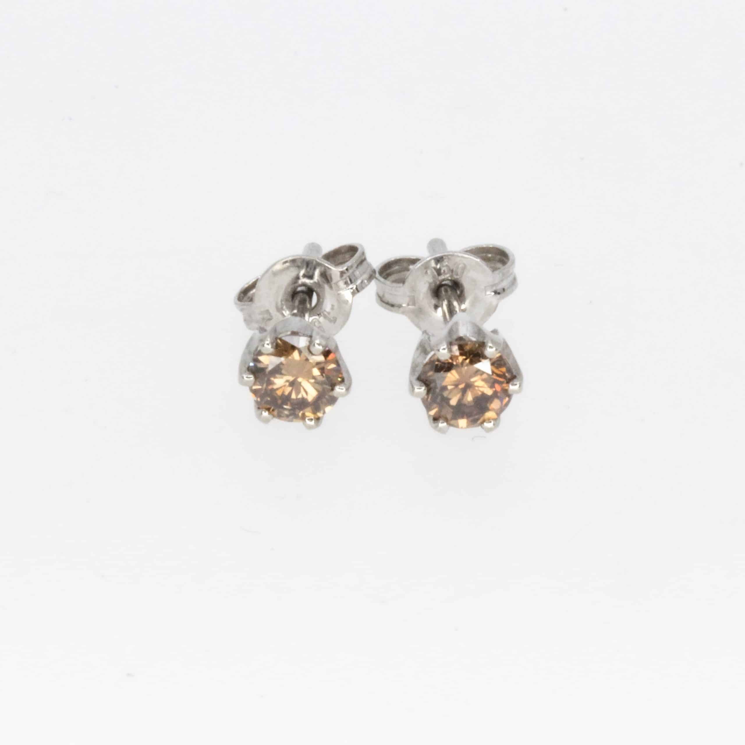 Evocative color names like champagne, cognac, and chocolate, used in place. Champagne Diamond Studs Set in 18ct White Gold | All Gem