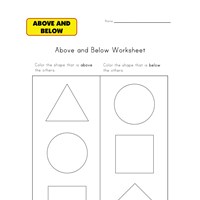 above and below worksheets all kids network