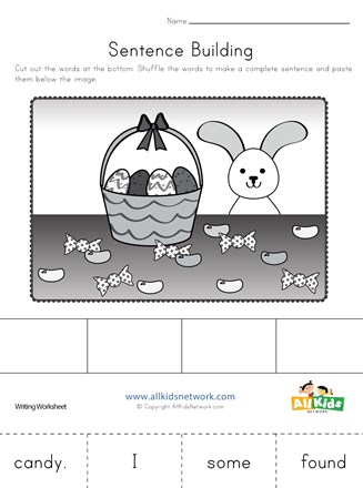 easter sentence building worksheet all kids network