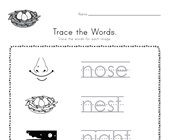 trace the words worksheets all kids network